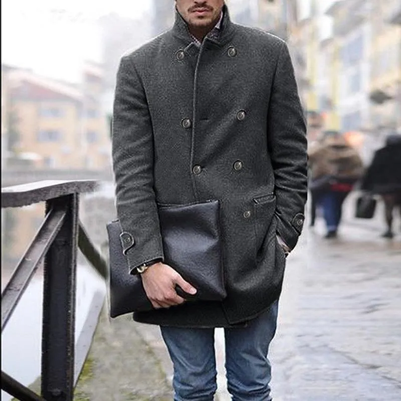 Misto Lana Da Uomo Cappotto Misto Lana Abbigliamento Uomo Stile
