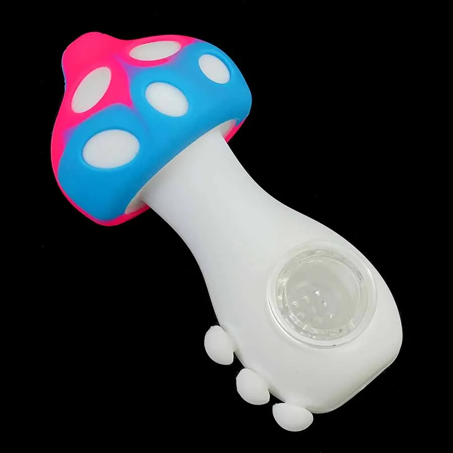 Sigara Kiti Boru El Boru Yağı Kuleleri Silikon Bong Isıya Dayanıklı Bongs Dab Rig Cam Kase Tütün 4.3 inç Mix Renk