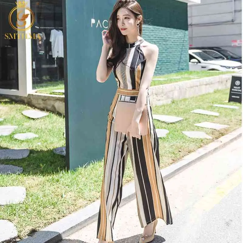 Save Big on Bulk Arrival Women Pant Suits Womens Summer Jumpsuits: Chic  Sleeveless Chiffon Romper With High Waist Stripes Lightweight For Daily Use 