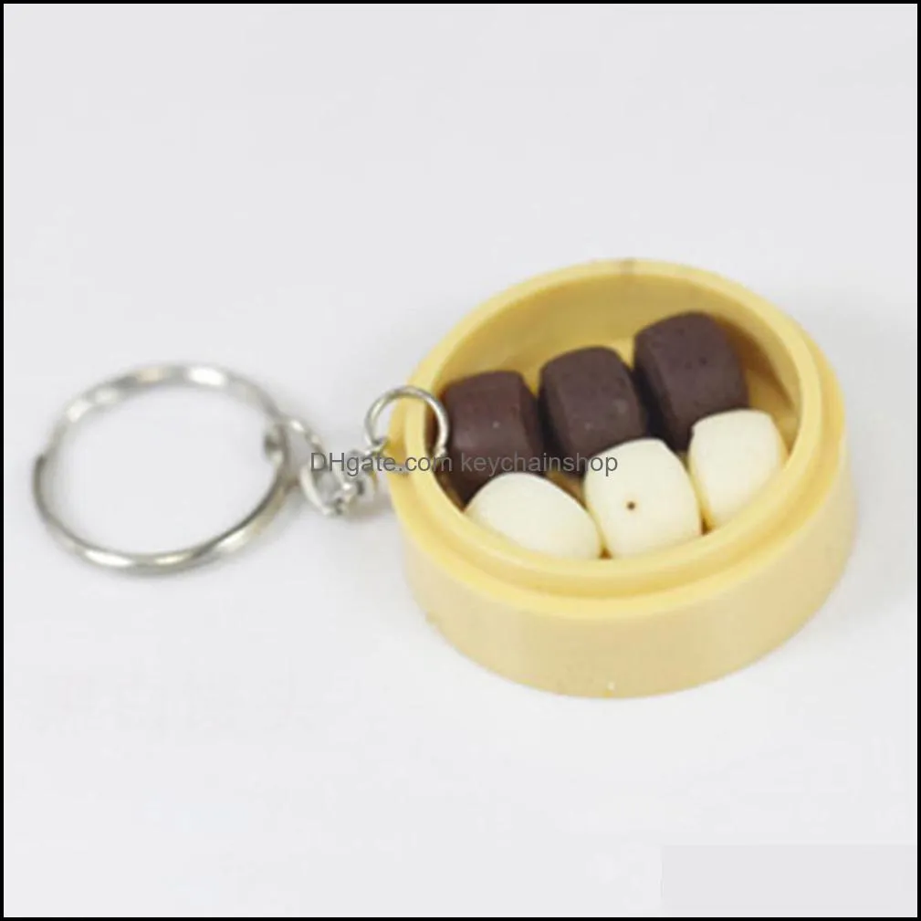 Mini Simulation Characteristic Food Dumplings Key Chain Cute Charm Bag Keychain Color Random