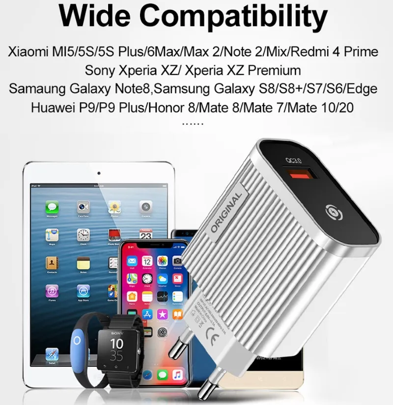 5V 3A QC3.0 Caricabatterie rapido rapido UE USA AC Caricabatterie da muro da viaggio per la casa per Iphone Samsung htc telefono Android all'ingrosso della fabbrica