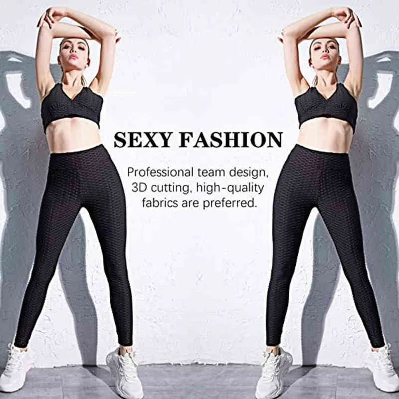 Plus Size Workout Leggings Black Jacquard Fitness Yoga Leggings With  Scrunch And Anti Cellulite Technology H1221 From Mengyang10, $6.67