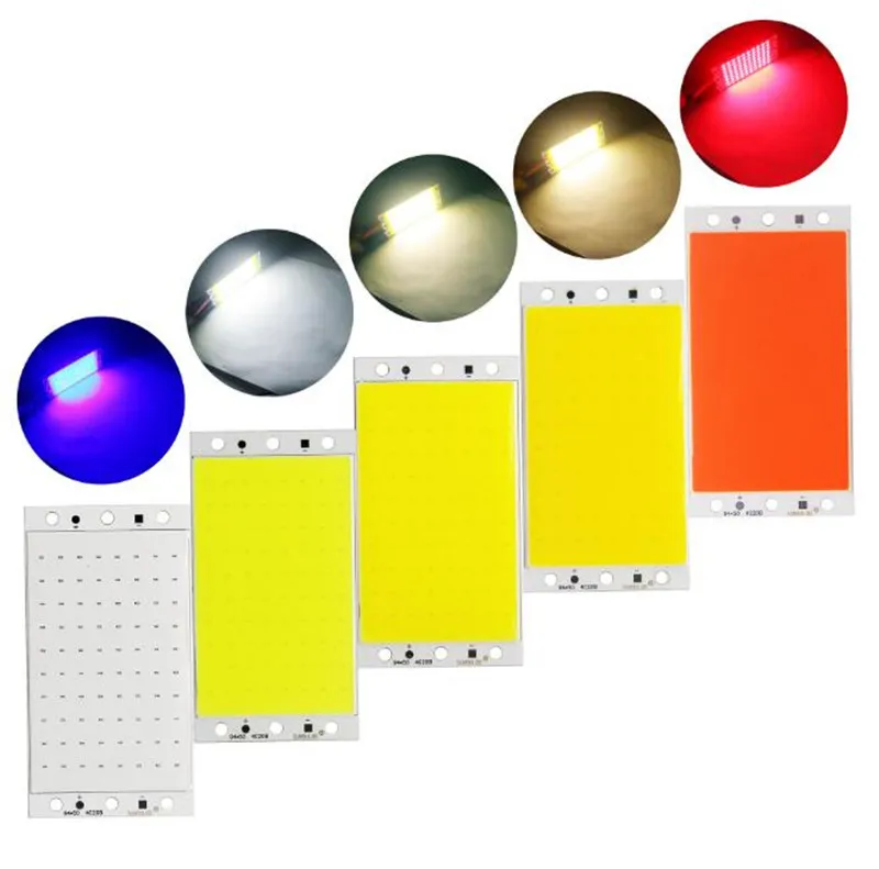 94 x 50 mm, 15 W, COB-LED-Leuchtmittel, Panel-Lampe, DC 12 V, ultrahell, warm, kühl, weiß, blau, rot, grün, Chip-on-Board-Matrix-Glühbirne, DC12 V