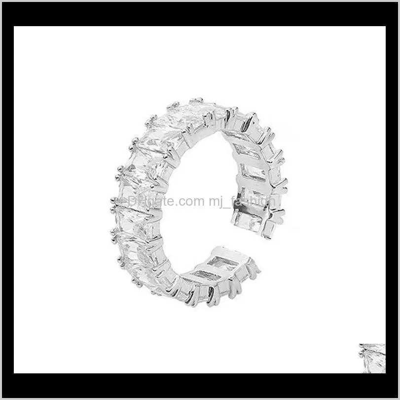 الفرقة JewelryLove Ring Blingbling Onlaid Diamond للنساء المحبة الحاضر البساطة اتجاه الأزياء الأساسية الصندوق حلقات انخفاض التسليم 2021