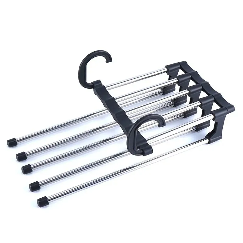 5 in 1 Multi-funzionale Rack di Stoccaggio Pantaloni Pantaloni Regolabili Cravatta Scaffale Armadio Organizzatore Appendiabiti In Acciaio Inox DH2015