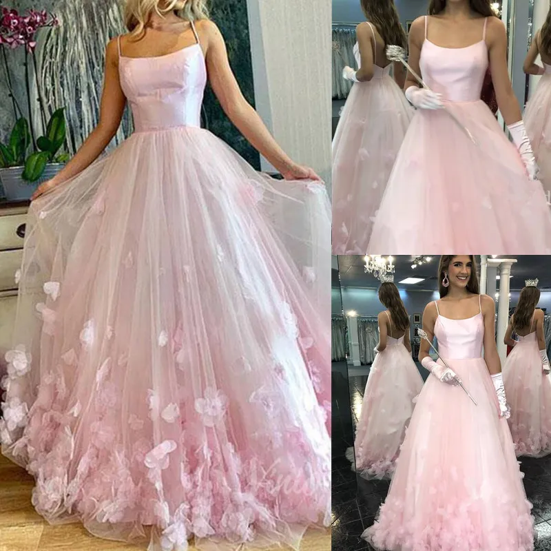 Blush Pink Hand Made Flowers 2019 Quinceanera Dresses Spaghetti Straps Draped Sweet 16 Dress Vestidos De Festia Prom Dress Pageant Gowns From 122 38 DHgate