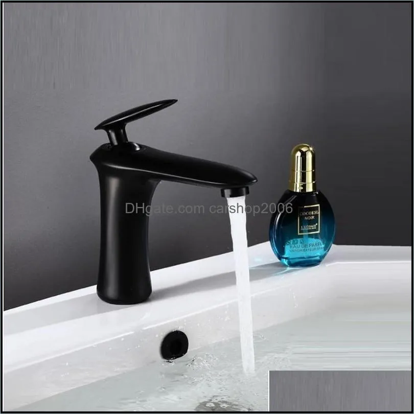 Bathroom Sink Faucets Basin Faucet Black Brass And Cold Single Handle Deck Mounted Toilet Total Mixer Water Tap1