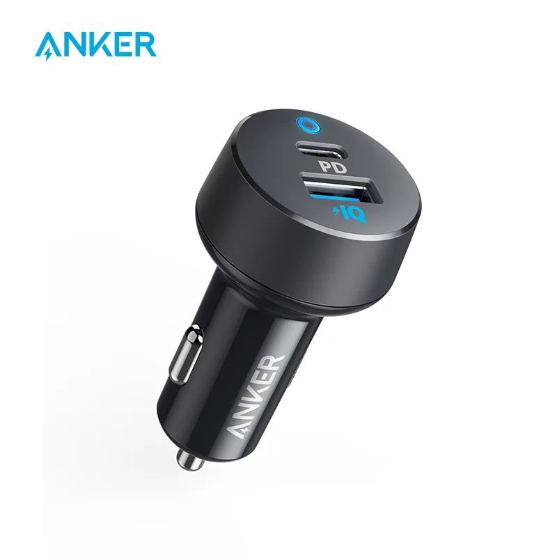 Caricabatteria da auto Anker USB C 30 W 2 porte 18 W Power Delivery 12 W PowerIQ PowerDrive PD 2 con LED per iPad iPhone e altro