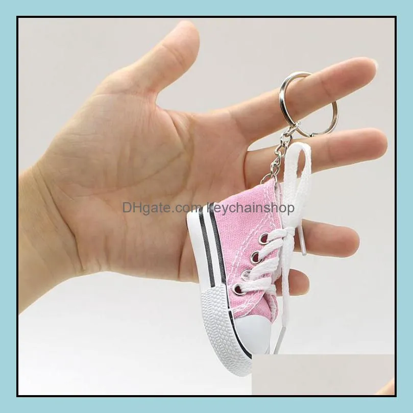 Creative Key Ring Chain Mini Canvas Shoes Sneaker Tennis Keychain Simulation Sport Shoes Funny Keyring Pendant Gift LXL907L