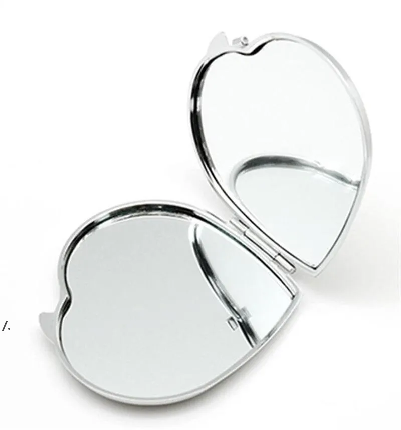 NZZDIY make-up spiegels ijzer 2 gezicht sublimatie blanco vergulde aluminium plaat meisje gift cosmetische compacte spiegel draagbare decoratie ZZF8034