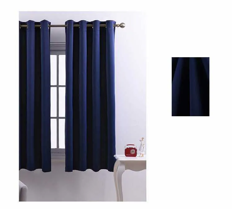 Cortinas De Ventana Pequeñas Deconovo Navy, Cortinas Cortas