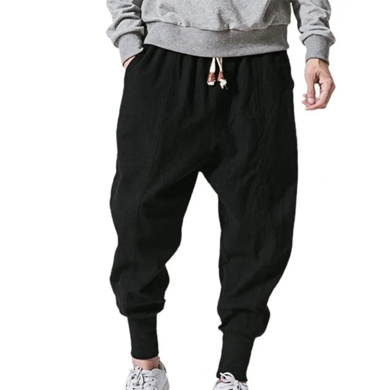 Pantaloni Da Uomo Uomo Donna Casual Tasche Con Coulisse Cavallo