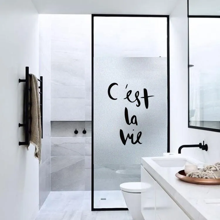 Fönsterklistermärken Anpassad storlek elektrostatisk filmdekorativt integritetsskydd Finnsglasskydd för kök badrum sovrummet
