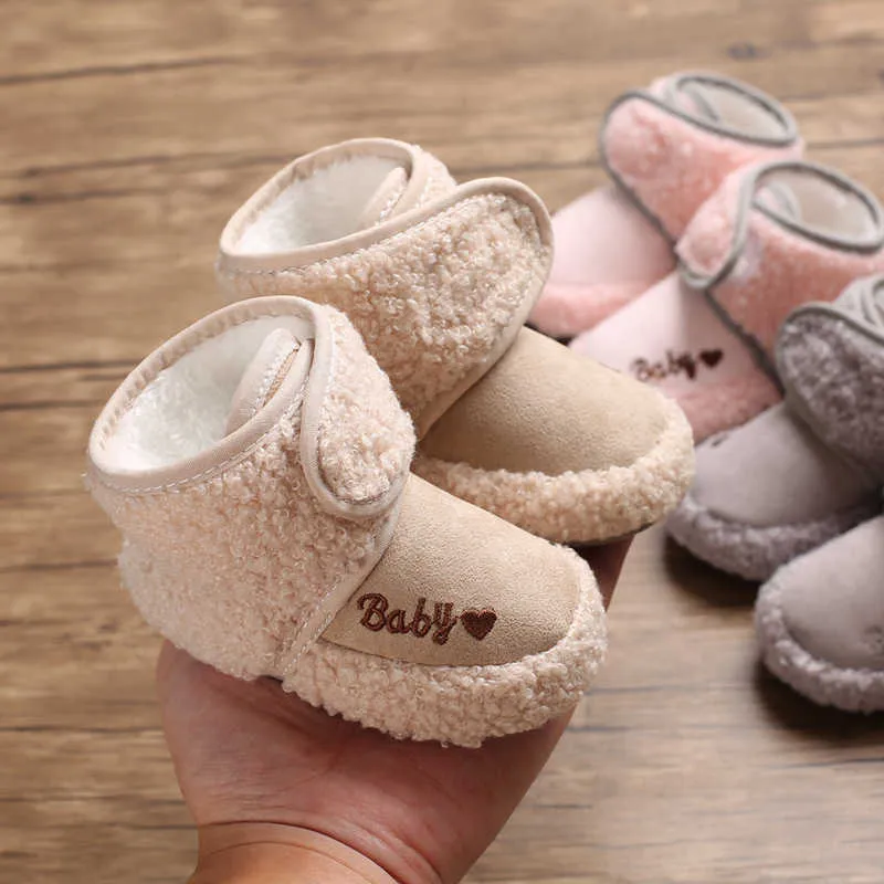 الشتاء الطفل الأحذية الأولى المشاة الصبي غير الانزلاق الاطفال أحذية أحذية الوليد طفلة أحذية لمدة 0-18 متر الدافئة أفخم الرضع لينة جدا G1023