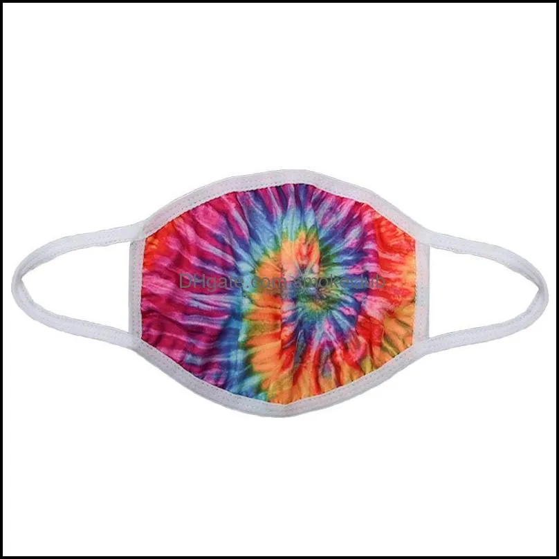 Designer 3D tie-dye Face Mask Adult and Kid size Dust-proof Smog-proof Printing Ice Silk Fabrics Washable Reusable Christmas face