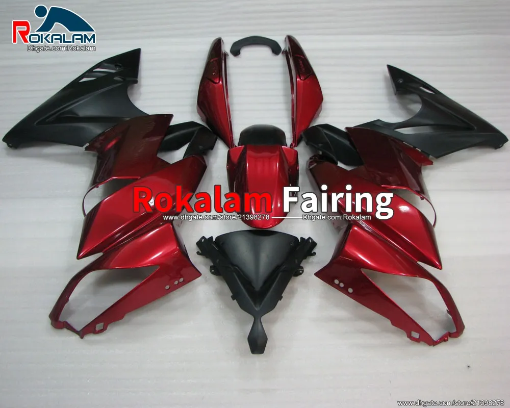 Dla kawasaki er-6f Faircings Cover Ninja 2009 2011 2011 650R EX650 650 ER 6F 09 10 11 Zestaw dożywienia motocyklowego
