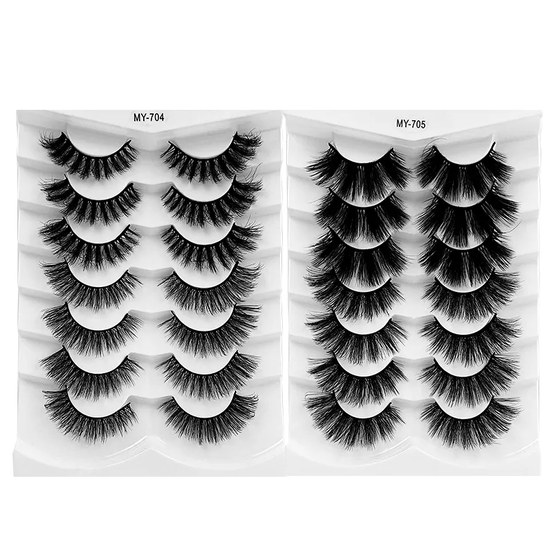 Soft Light Thick Mink False Eyelashes Natural Long Curly Crisscross Messy 3D Fake Lashes Hand Made Reusable Eyes Makeup Accessory For Women Beauty DHL