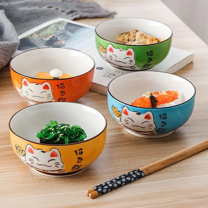 Kom Fenêtres en mélamine 4 pièces, vaisselle japonaise, bols à soupe, bol à  nouilles avec Baguettes et cuillère pour salade, grand Kom pour Enfants et