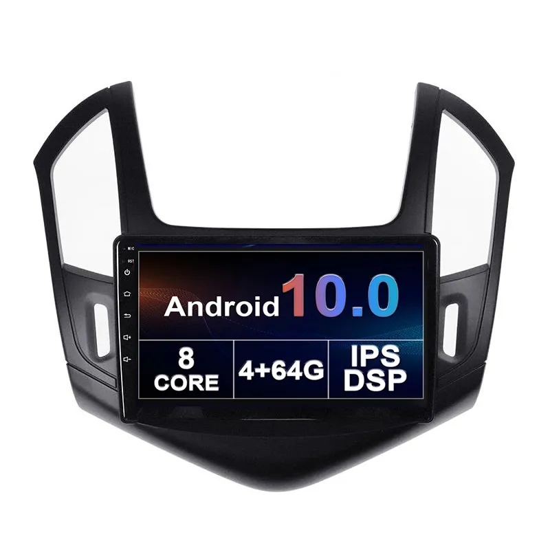 Bil DVD-spelare för Chevrolet Cruze 2012-2015 GPS BT 2 DIN Entertainment System 10.1 tum Android Support Carplay OBD2 Spegellänk Rattstyrning