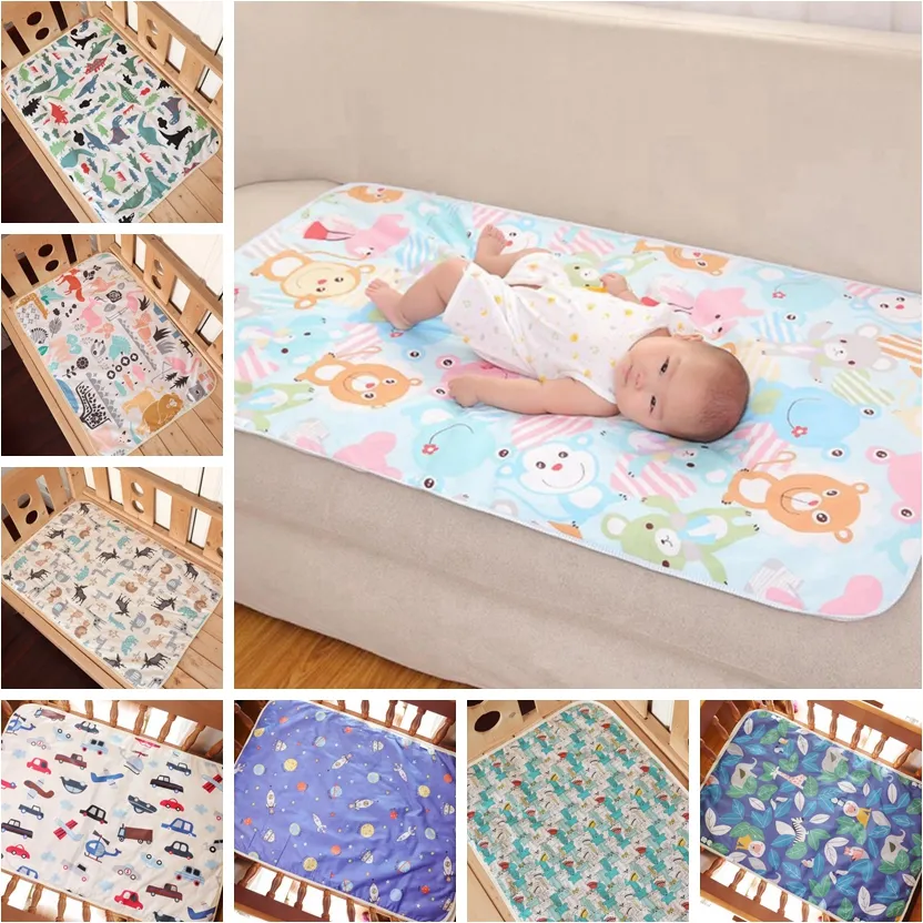 Baby byte matta tecknad bomull plåt vattentät baby byte pad nappy urin kuddar bord blöjor spel spel täcka spädbarn madrass dw5757