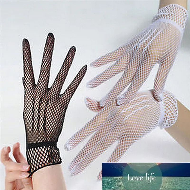 1 par mulheres malha fishnet luvas verão nylon branco luvas protetor solar uv proteção de dança luvas