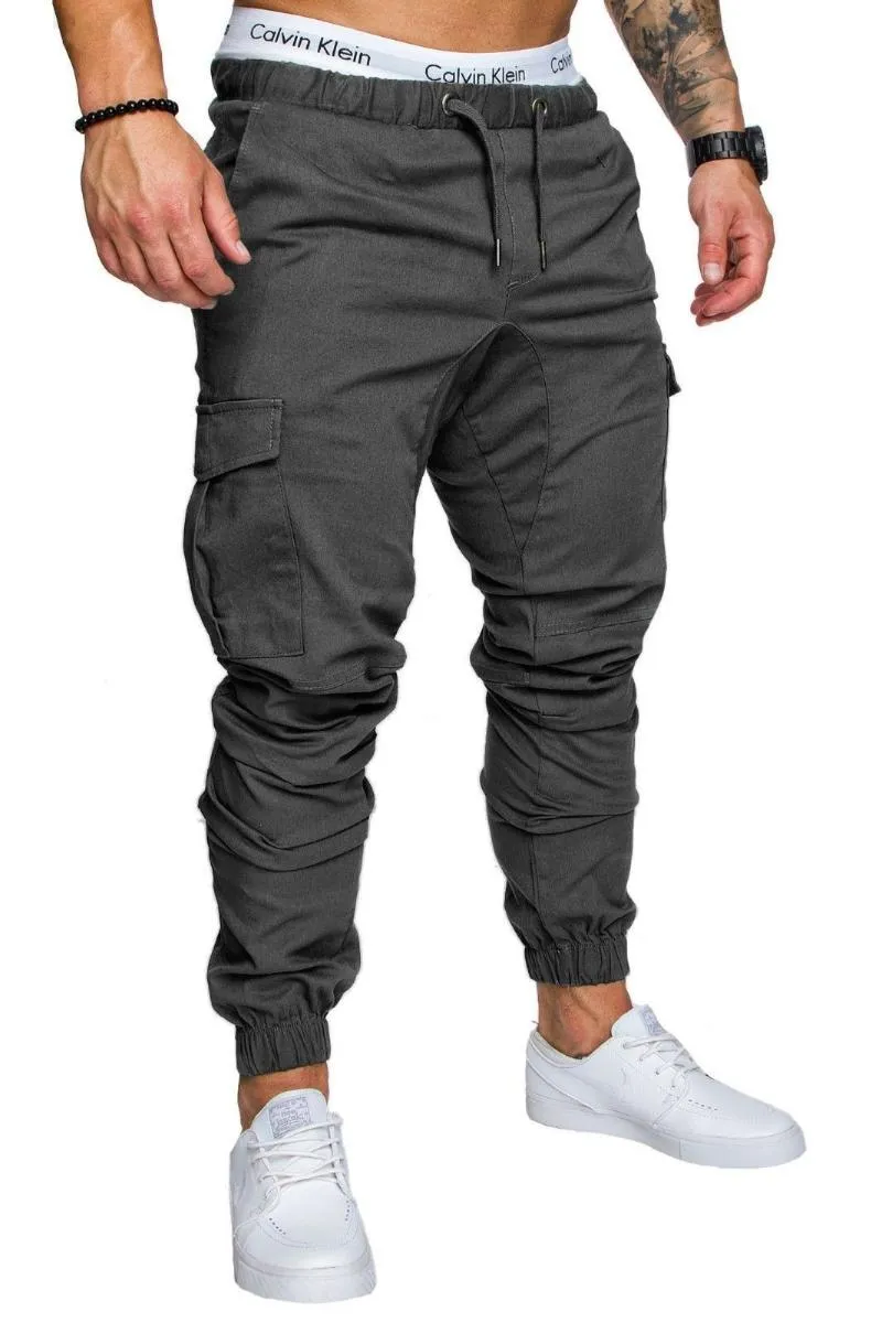 Calça jogger masculina casual fiess, roupa esportiva masculina, calça de moletom apertada, preta, academia, corrida