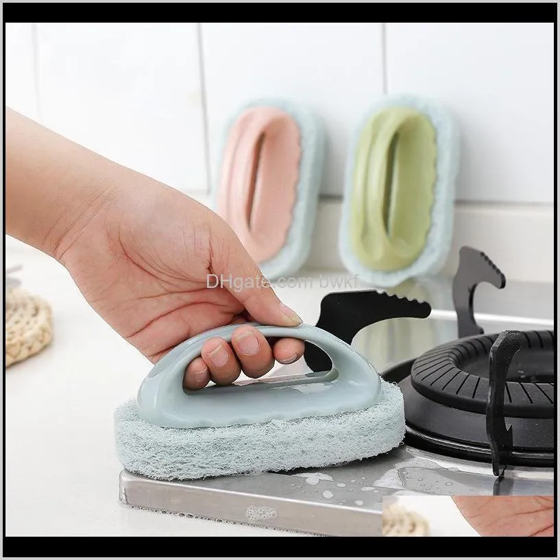 powerful decontamination with handle sponge brush do not hurt hand bathroom bathtub tile cleaning kitchen multi purpose brush jxw143