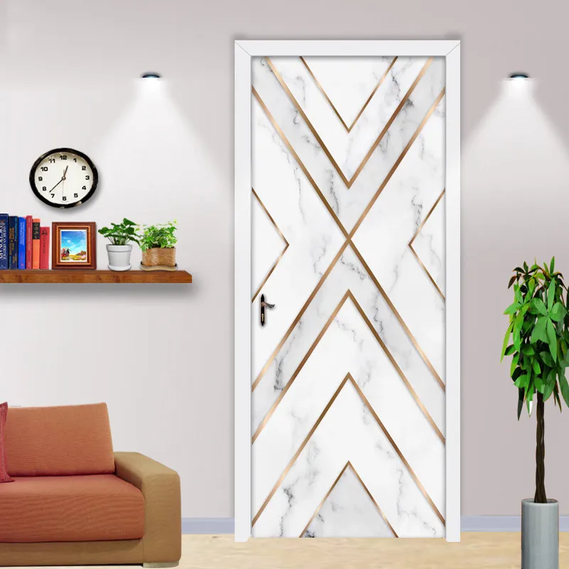 Mármore listrado impermeável auto-adesivo adesivo adesivo de parede papel decor decoração quarto sala de estar cozinha porta decoração adesivos 210317