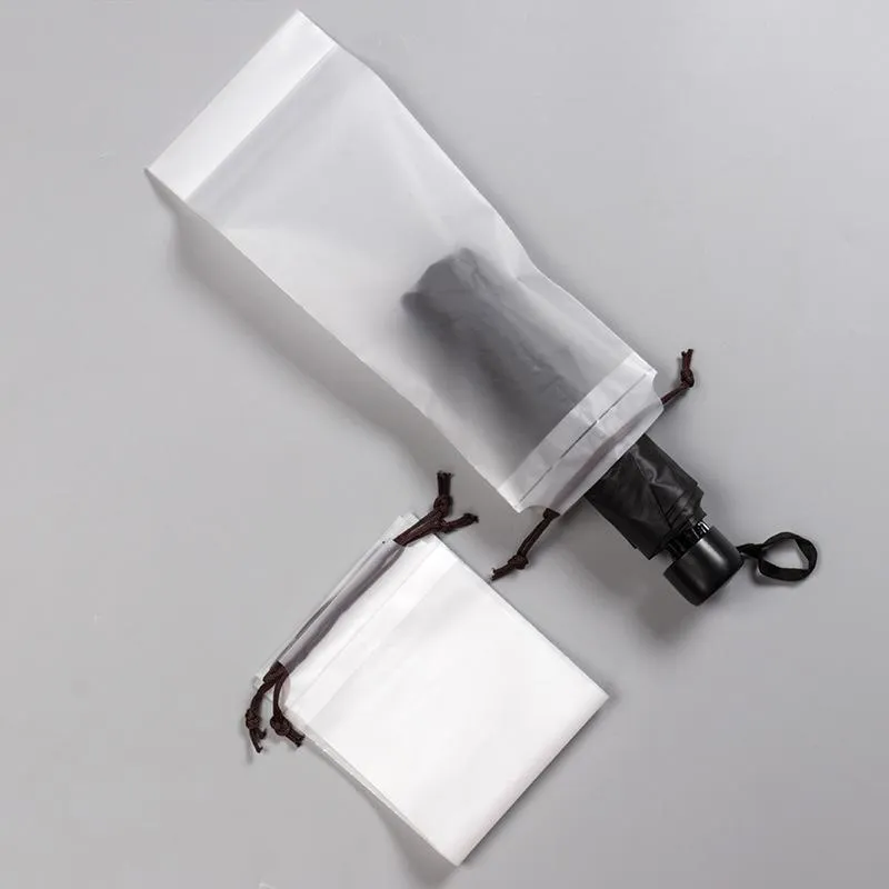 Worki do przechowywania 1/2/4pc Półprzestopia plastikowa torba parasolowa 33x13cm wielokrotnego użytku sznurka