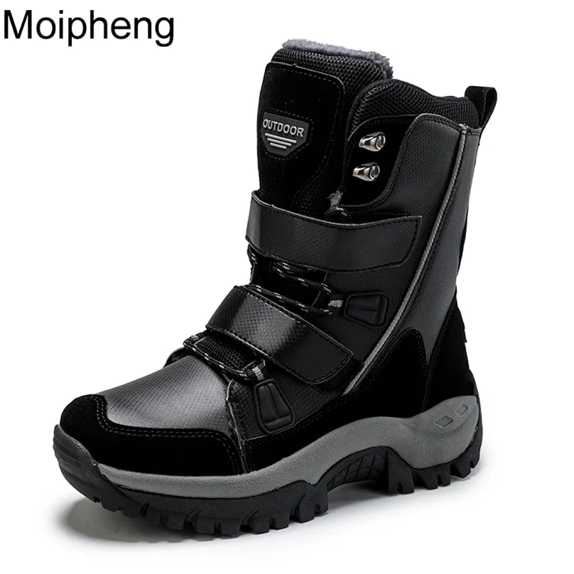 Moipheng النساء الأحذية الدافئة الشتاء أفخم منتصف العجل للماء السيدات الجوارب الأسود زائد الحجم بو الجلود بوتاس موهير 211105