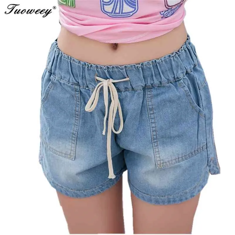 7XL Spring Fashion Shorts Dames Denim Vrouwelijke Shorts Solid Blue Short Jeans Hole Style Plus Size voor Vrouwen A Shorts 210611