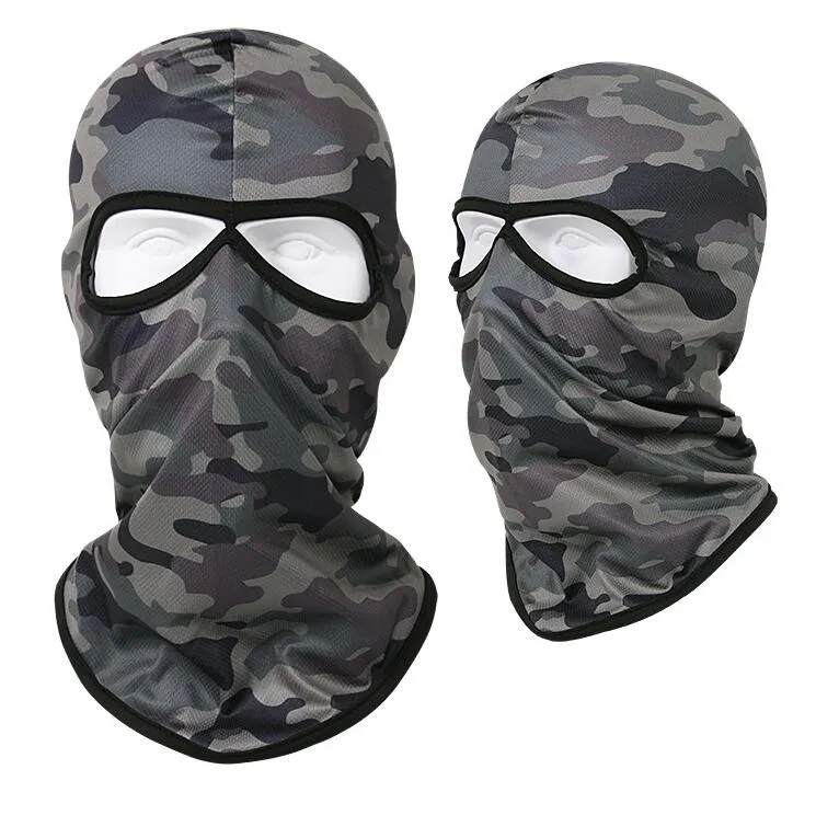 Outdoor Full Face Protection spandex Balaclava Cap Tactical army Hood Headwear Ski Neck warmer Cycling Motorcycle Helmet hat Breathable Mask summer Riding Hats