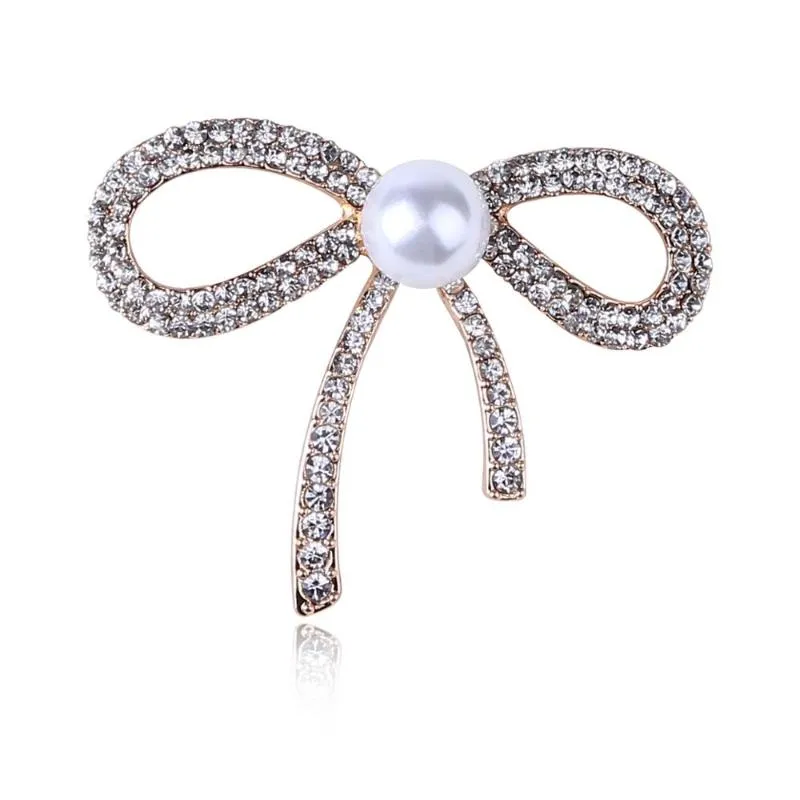 Pinches, Broches Broche Blanc Broche Strass Fleur Pour Femmes Grand Bownot Pin Mode Bijoux De Mariage Corsage Corsage Accessoires