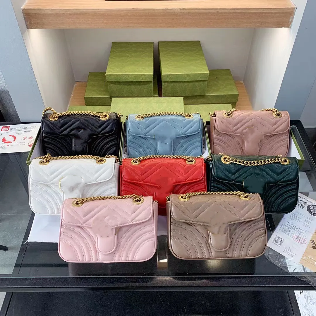 Klasik Beyaz Kadın Çanta Omuz Çantası Gerçek Deri Yüksek Kaliteli Lady Moda Marmont Çanta Orijinal CrossBodypureses Sırt Çantası Tote