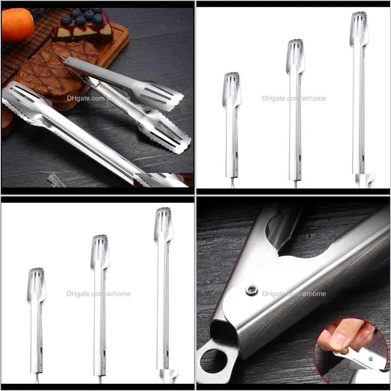 stainless steel tongs kitchen baking tools bread steak barbecue grill tongs, 3pcs bag clips