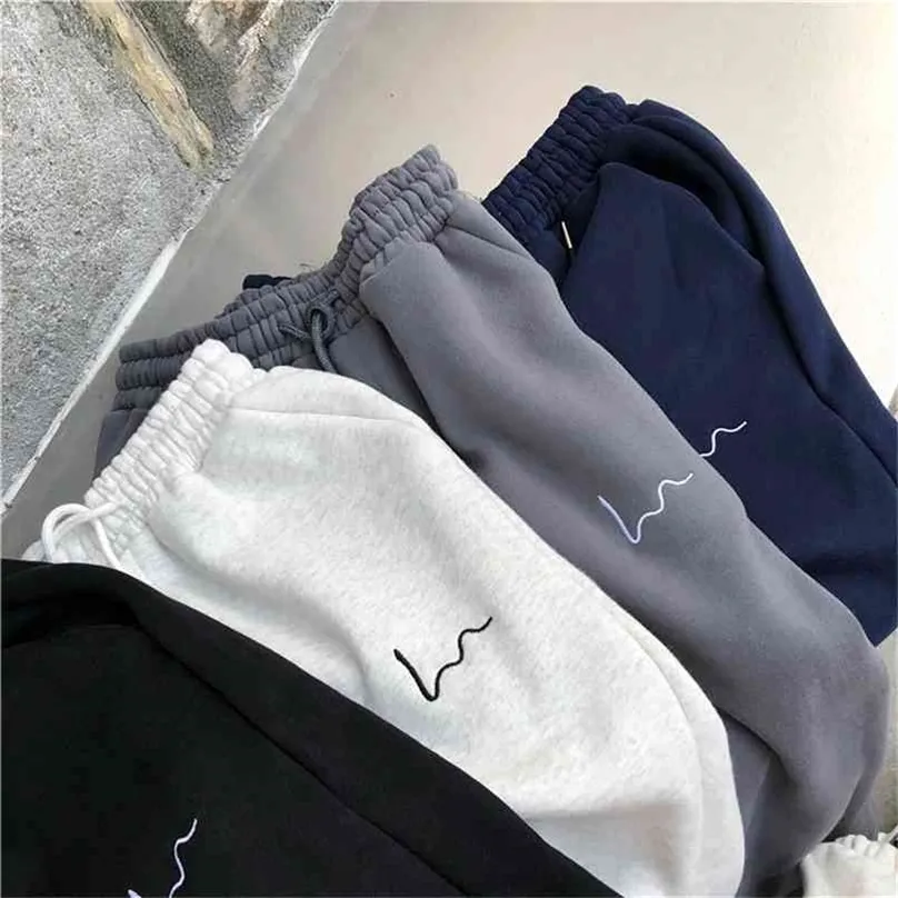 Harembyxor Kvinnor Casual Loose Korean Style Tjocka Sweatpants Höst Vinter Fashion Trousers Femme 210915