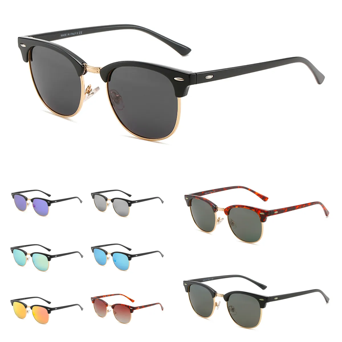 Luxus Polarisierte Designer Rays Bans Herren Damen Pilot Sonnenbrille UV400 Brillen Gläser Metallrahmen Polaroid Objektiv Sonnenbrille