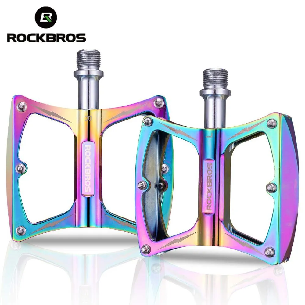 ROCKBROS Bicycle 9/16" Aluminum Alloy Anti-slip Sealed Bearing Pedal Waterproof Bicycles Cycling Pedals Bikes Accessories