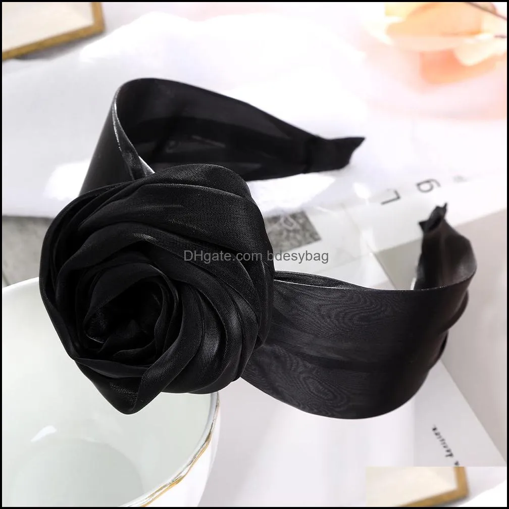 Solid Color Floral Headbands Hair Bands For Women Hair Hoop Top Flower Fashion Hairbands Bezel Hair Accessories