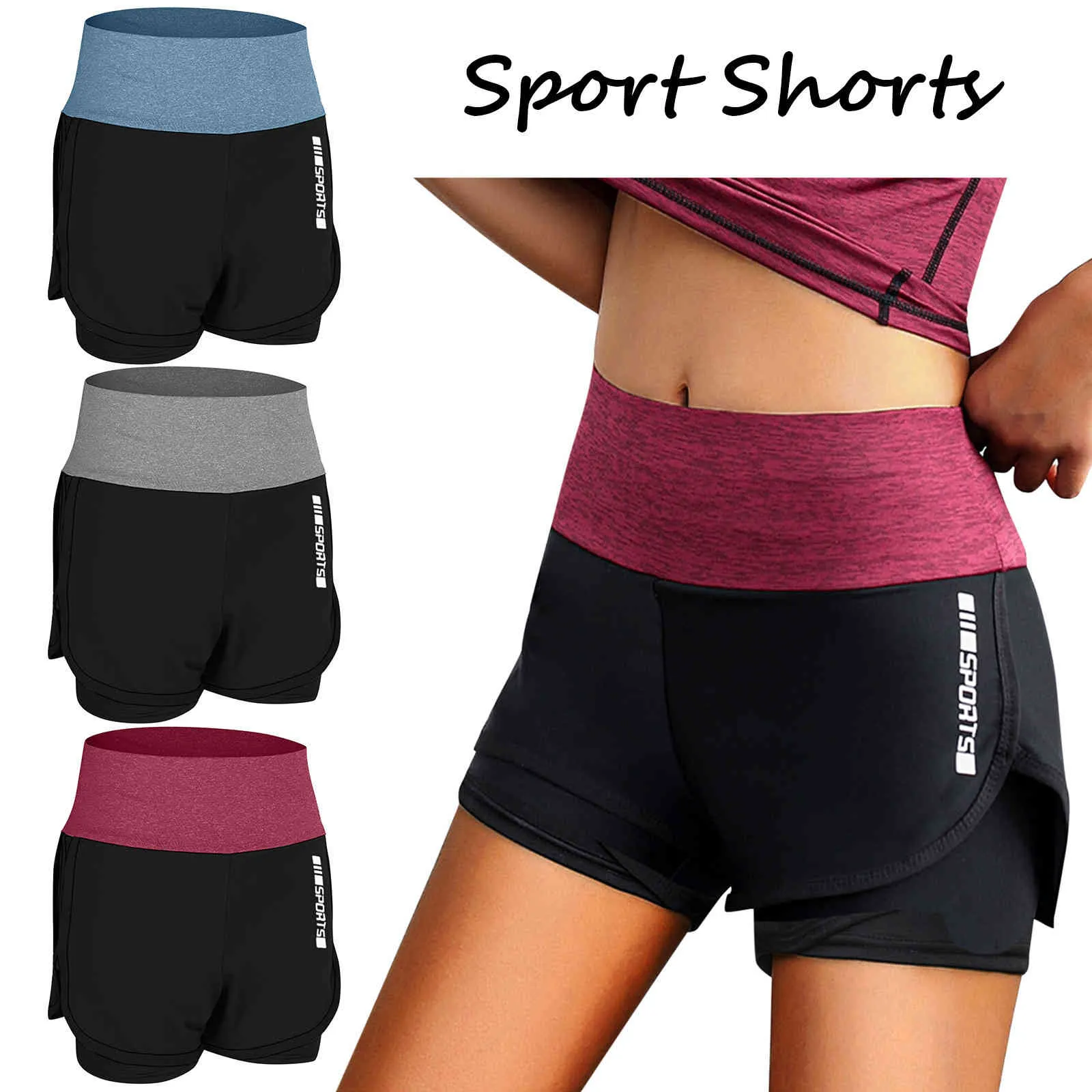 Fitness Leggings Ladies Summer Sports Snabbtorkande Tight-Passage Pocket Training Running Cykling Yoga Shorts
