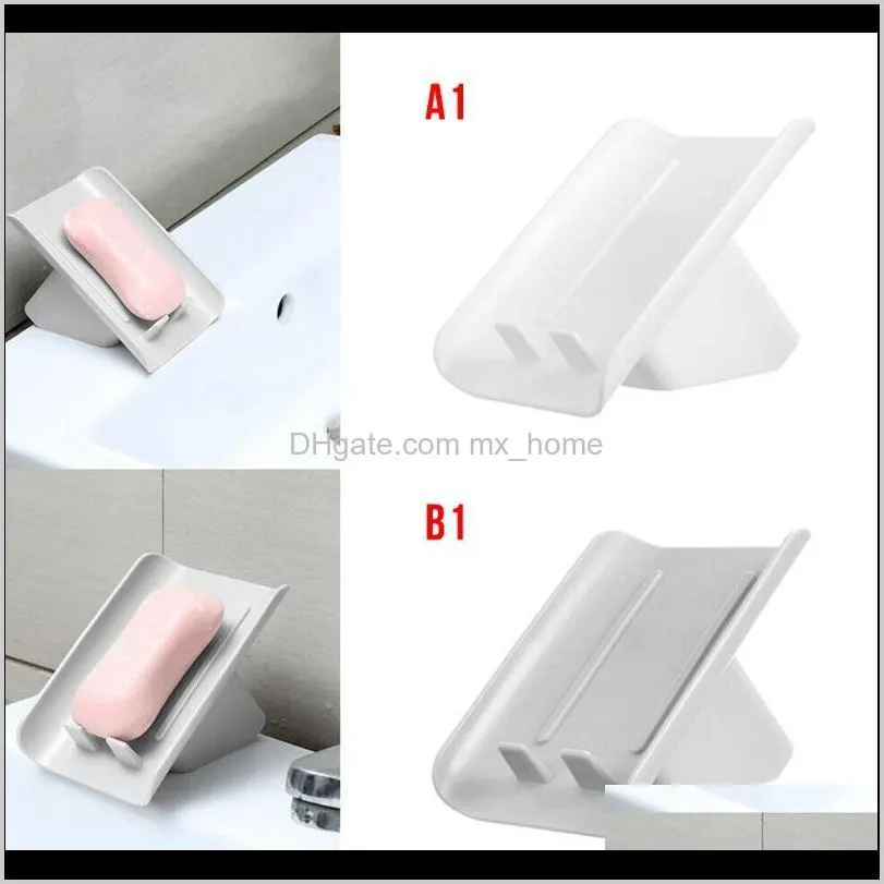 pcs plastic soap stand portable sponge drain box plate tray holder rack storage case shelf bathroom kitchen accessories dishes