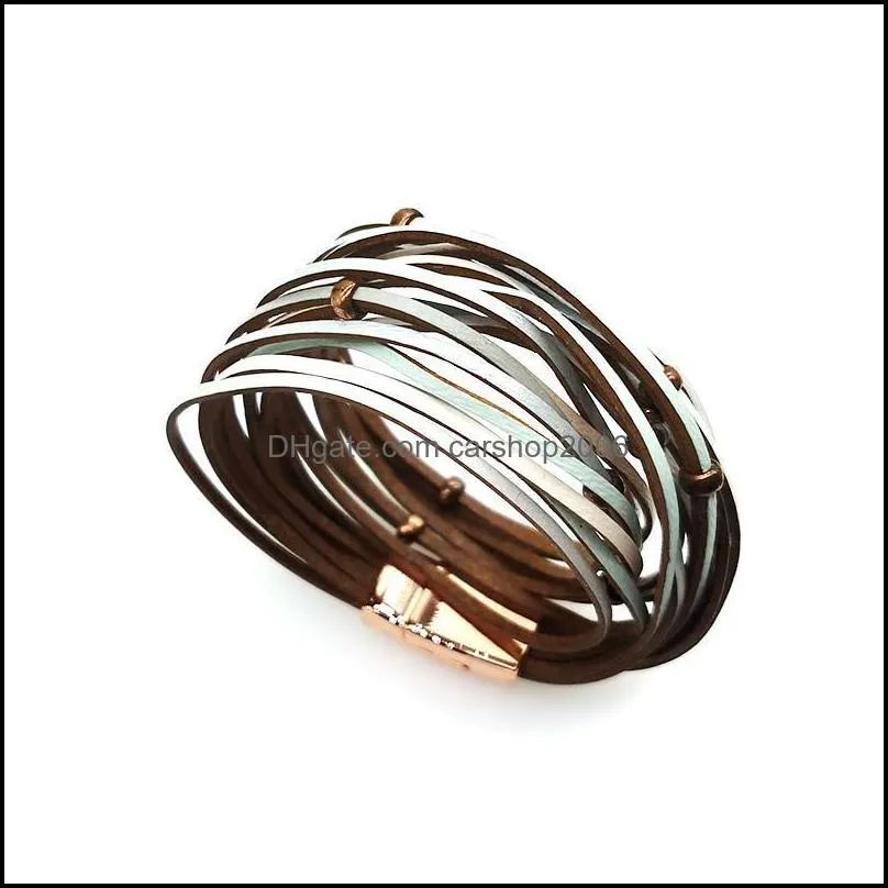 Link, Chain D&D Wrap Leather Bracelets For Women Men`s Charm Couples Gifts Fashion Jewelry Wholesale Drop