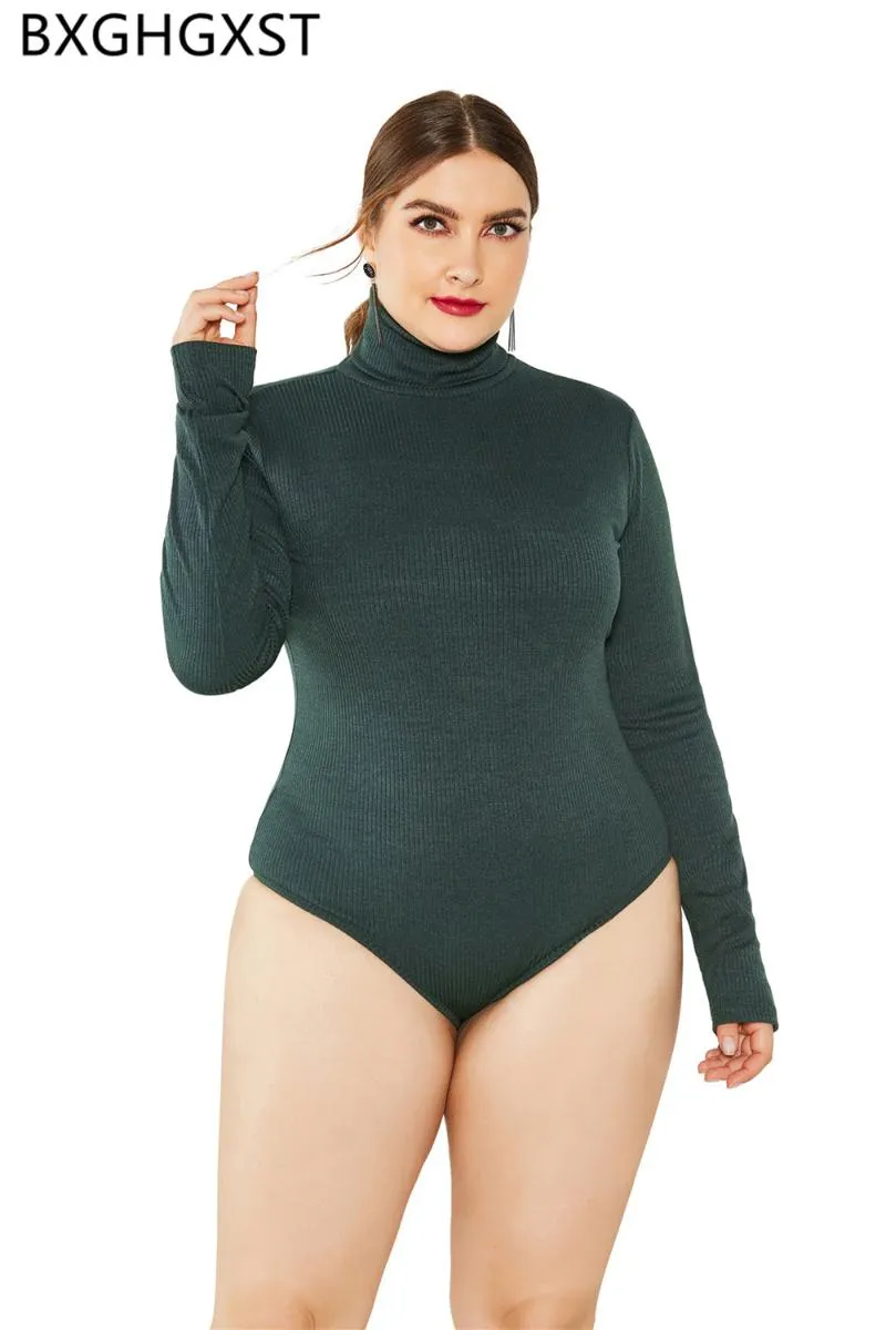 Kvinnors tröjor Mock Neck Sweater Kvinnor Knitted Jumpers Långärmad Bodysuit 2021 Vinter Superes Sexig Body Mujer