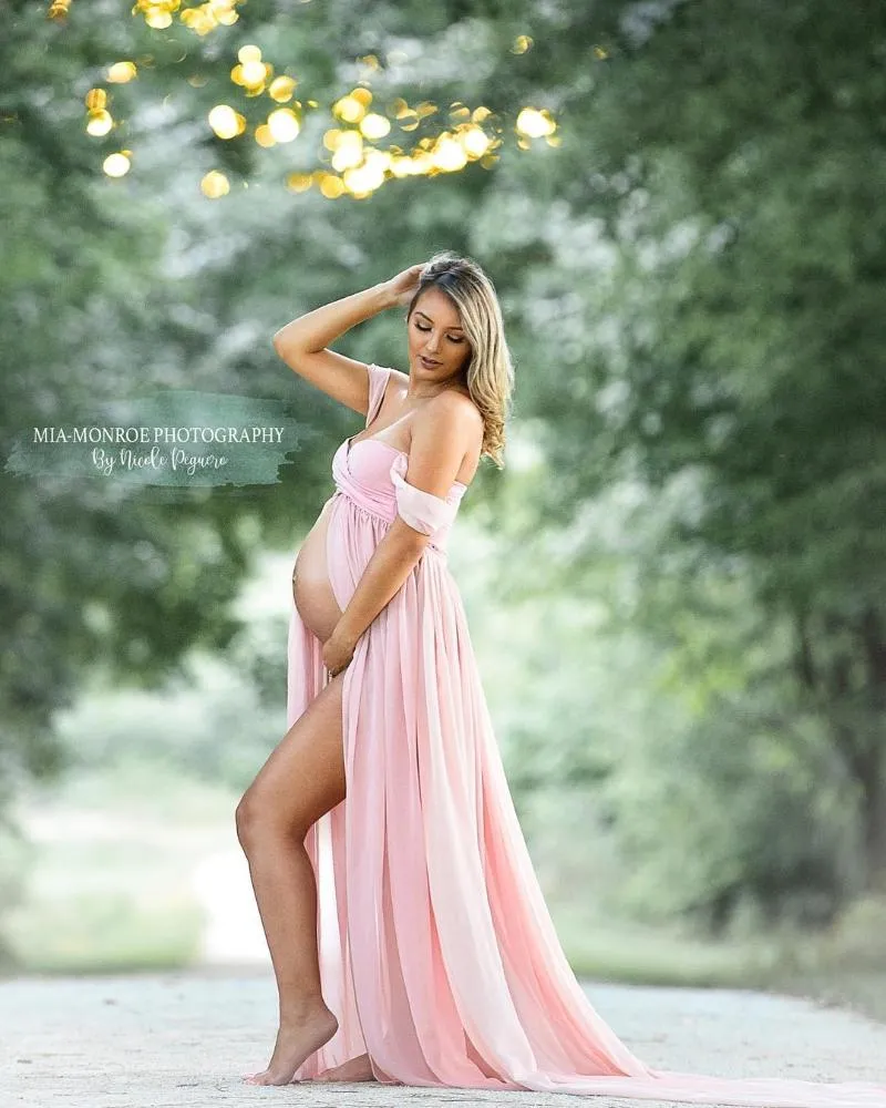 Maternity Maxi Photo Dress Open Split Front Gown Photoshoot Pregnant Women  | Wish