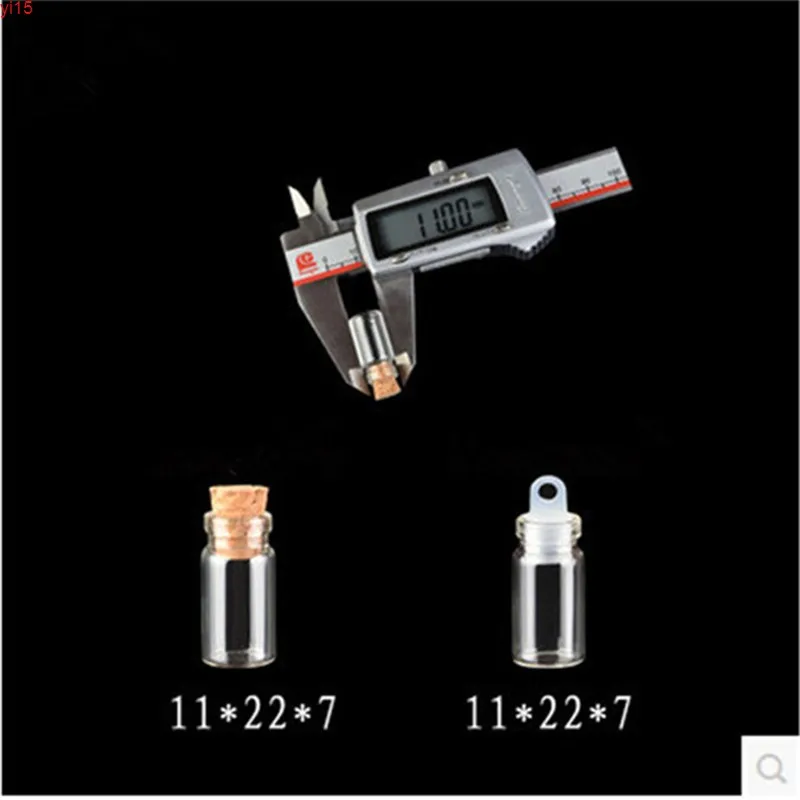 1 ملليللة زجاجات زجاجية البسيطة المعلقات مع الفلين أو البلاستيك سدادة زجاجة صغيرة زجاجة الحرف القوارير الجرار 100pcs جيدة
