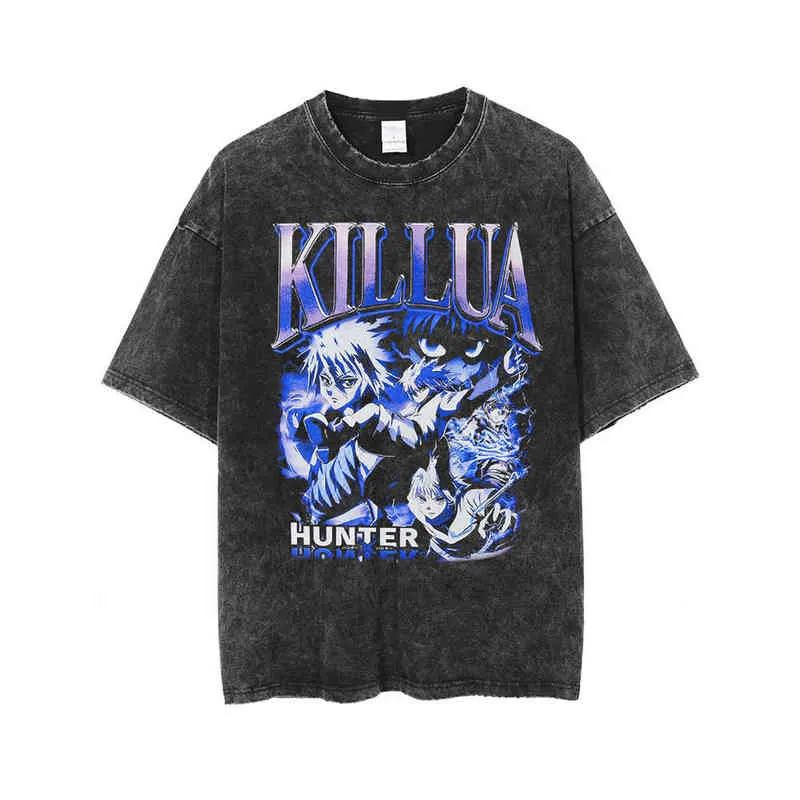 Anime Hunter X Hunter T Shirt uomo Harajuku Tshirt oversized per uomo 100% cotone tee 2022 primavera hip hop streetwear T-shirt maschile G1217