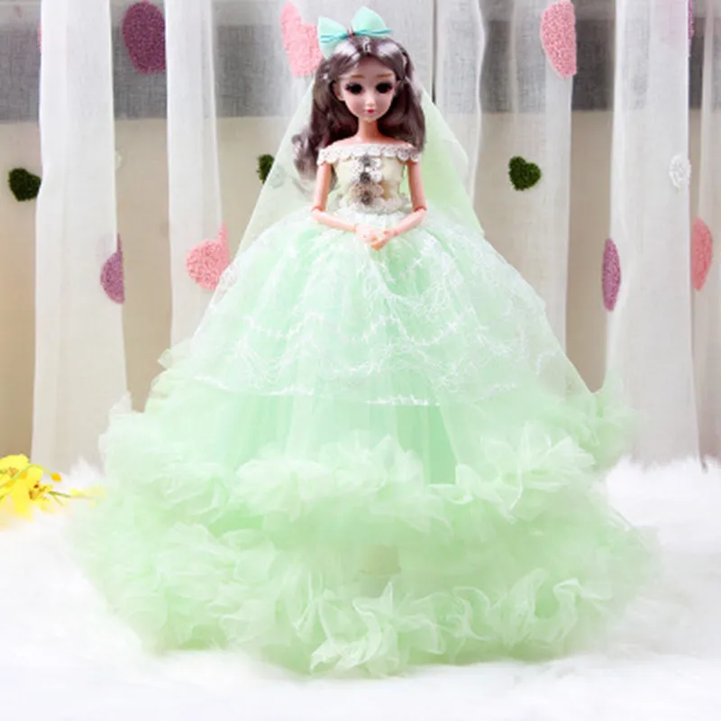 45cm eendelig modeontwerp prinses pop trouwjurk nobele feestjurk voor barbiepoppen meisje cadeau 10 kleuren