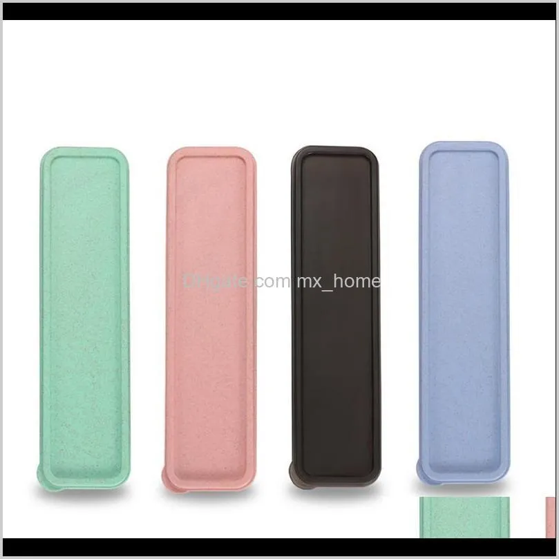 1pcs antibacterial cute stationery boxes portable reusable school bento cutlery tableware storage box travel camping supplies bottles &