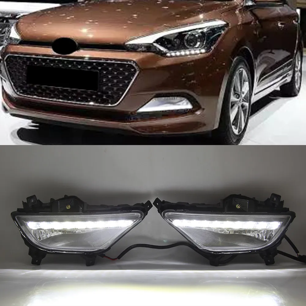 1Pair voiture LED Day-temps Light Drl DRL Étanche 12V Couverture de lampe de brouillard pour Hyundai I20 2015 2016 2017