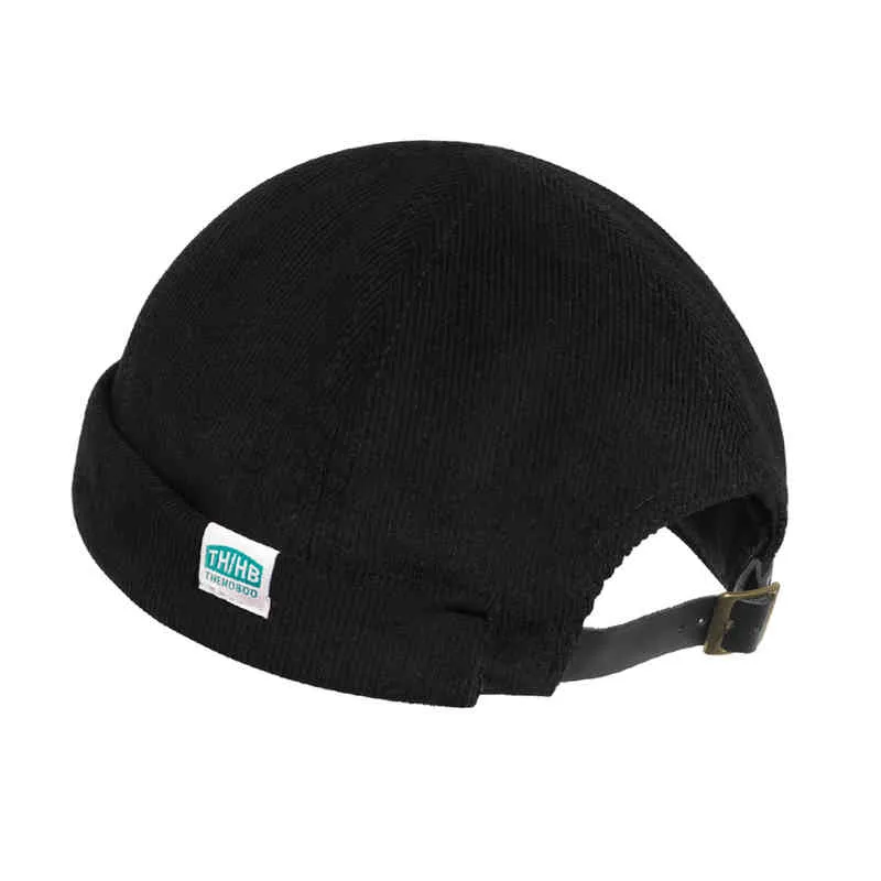 Clape marin hommes sans bords bonnet chapeau rétro velours côtelé Docker casquette Hip Hop Skullcap camion chapeaux Streetwear mâle réglable